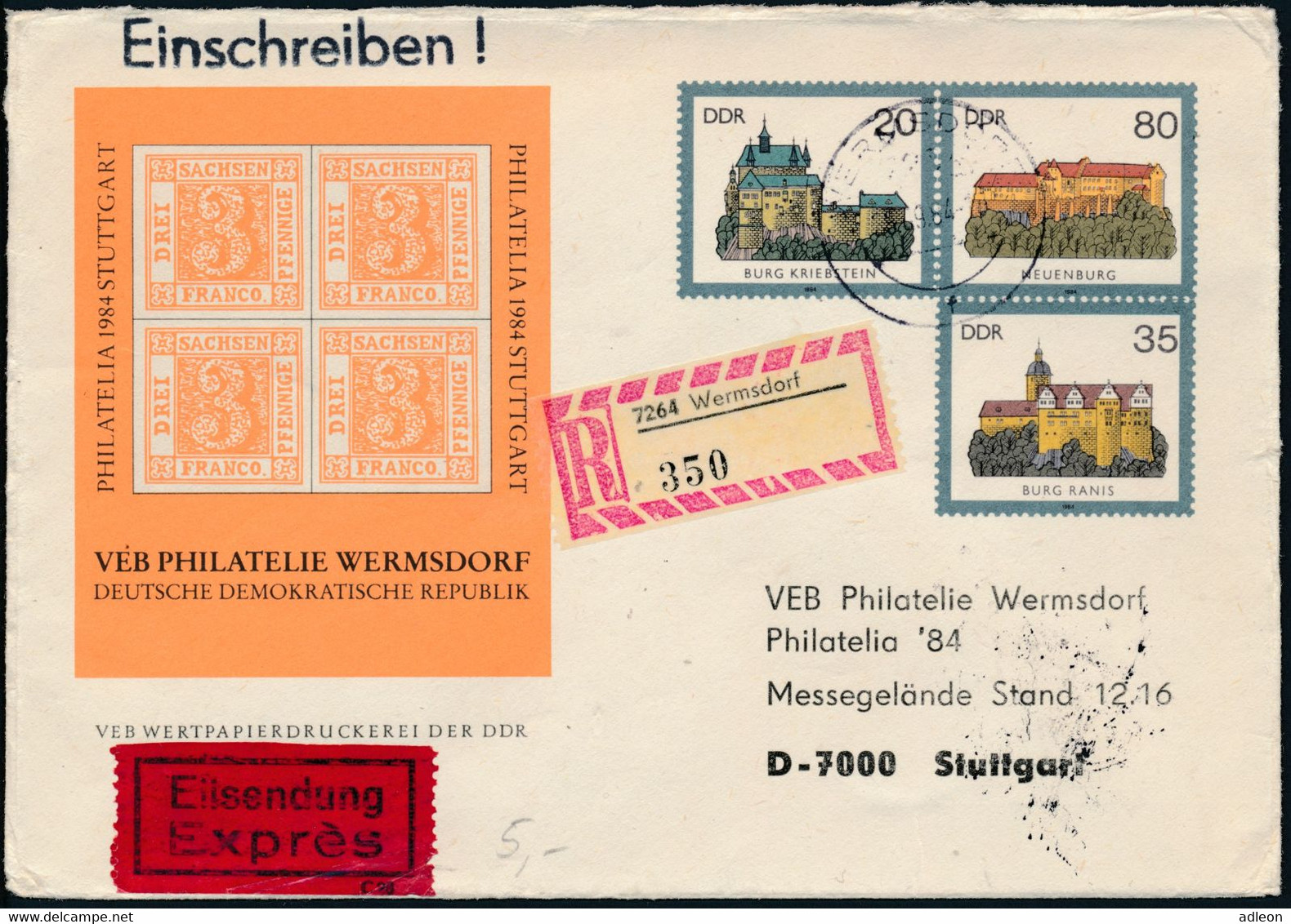 RDA - Entier Postal / DDR - Ganzsachen Mi.Nr. U 1 (VEB Philatelie Wermsdorf) - Private Covers - Used