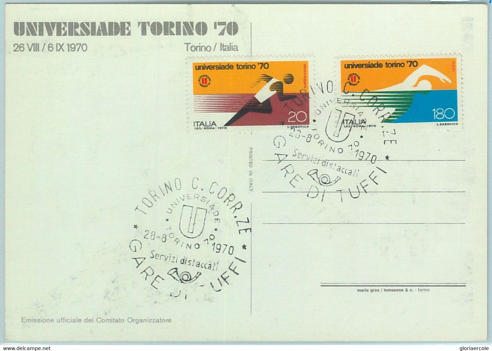 67732 - ITALY - POSTAL HISTORY - POSTMARK On POSTCARD - 1970, Universiade Games, Torino '70, Diving - Tauchen