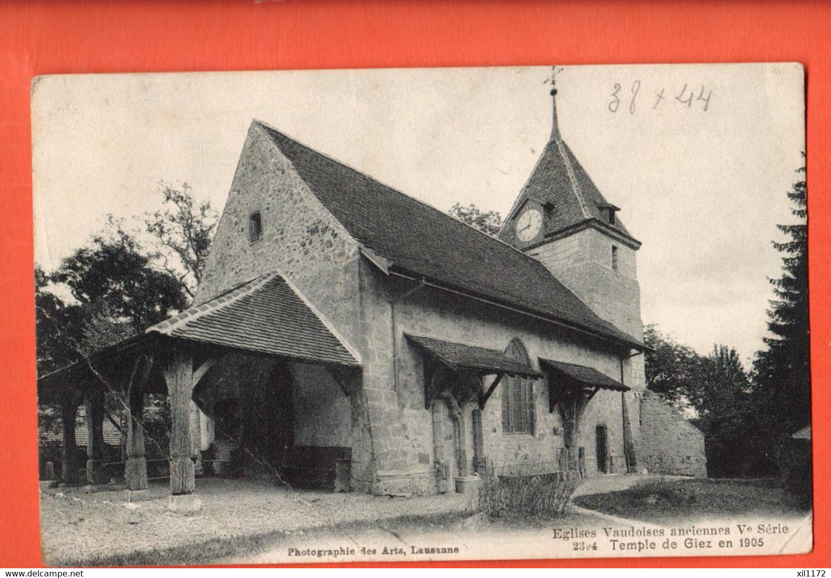 MKH-06 Temle De Giez Sur Yverdon En 1905  Circulé 1908 . Des Arts 2304 - Giez