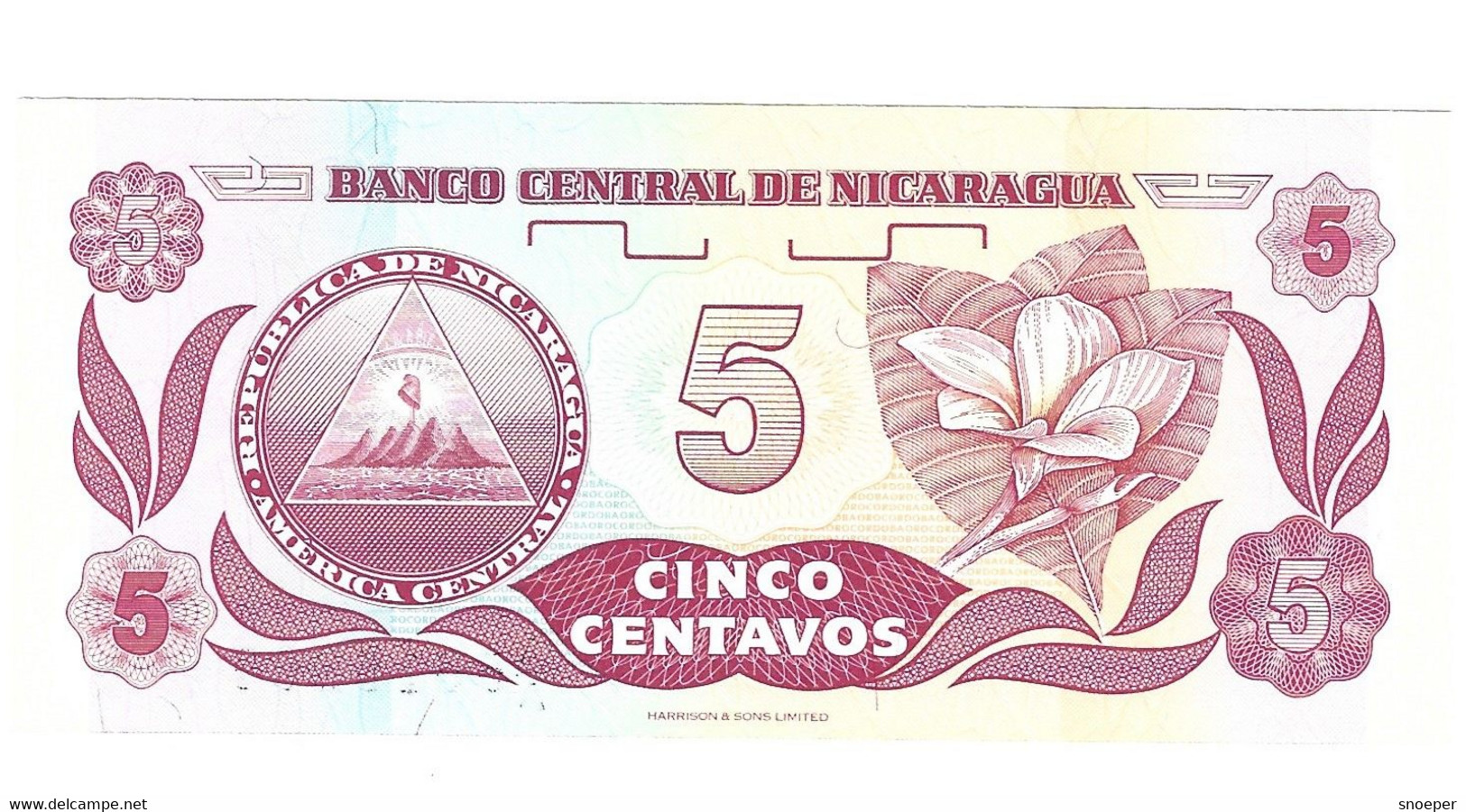 *nicaragua  5 Centavos  1991   168   Unc - Nicaragua