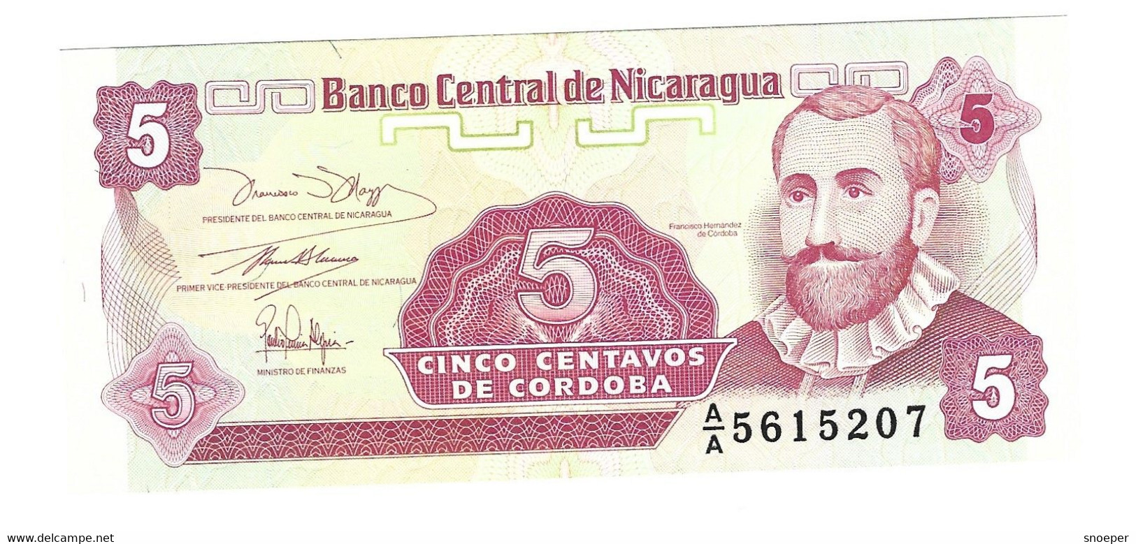 *nicaragua  5 Centavos  1991   168   Unc - Nicaragua