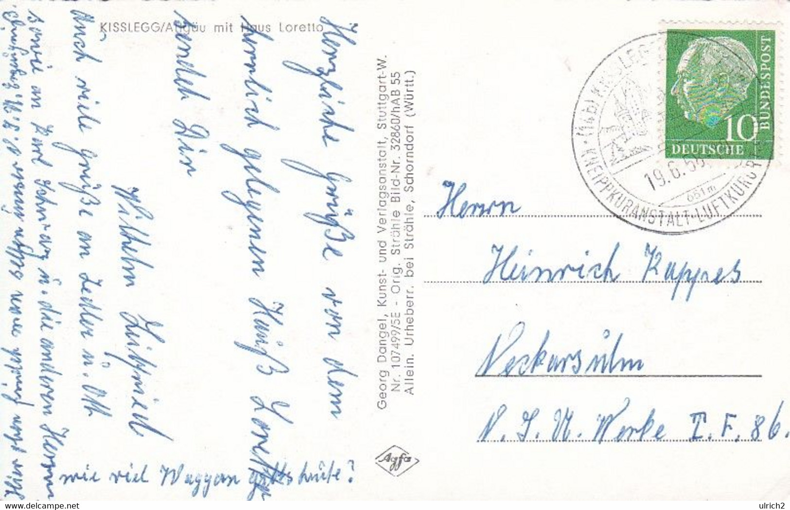 AK Kisslegg - Allgäu - Mit Haus Loretto - 1958 (58429) - Kisslegg