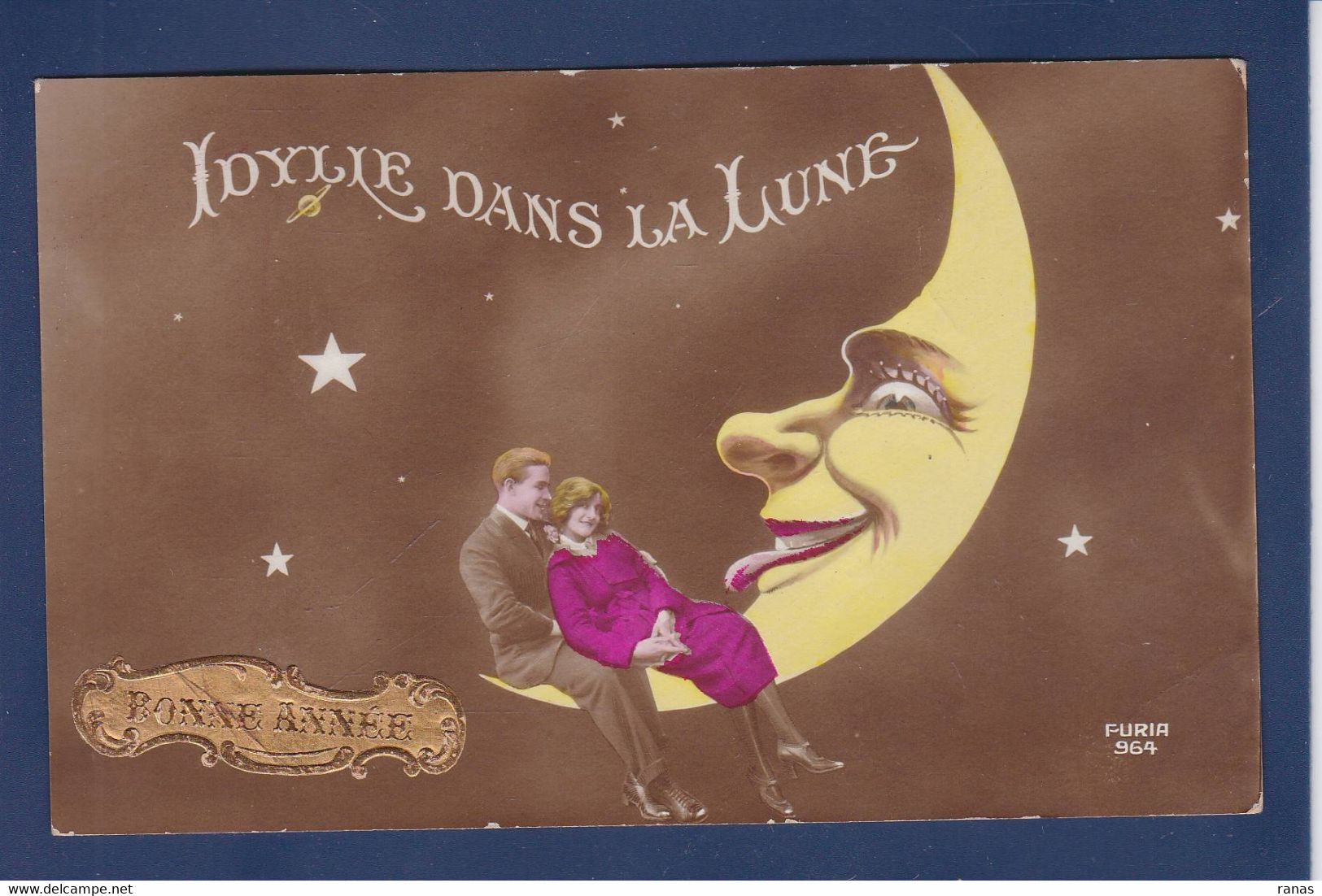 CPA Surréalisme Lune Position Humaine écrite Femme Women - Astronomy