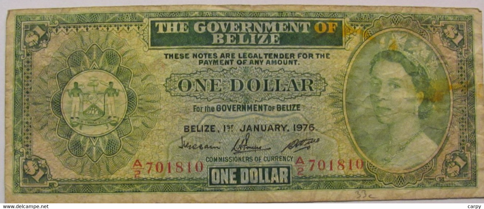 BELIZE Dollar 01 - St Of January 1976 / Circulated But OK - Belize