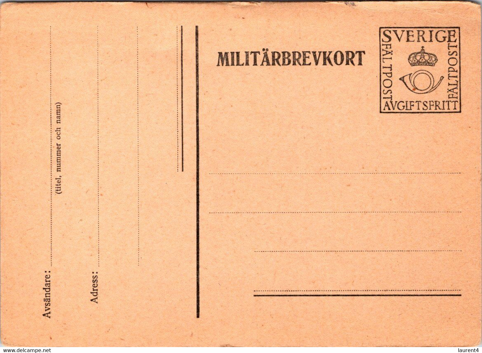 (3 C 10) Sweden - Not Posted - Military Pre-Paid Postcard (2 Items) - Militärmarken