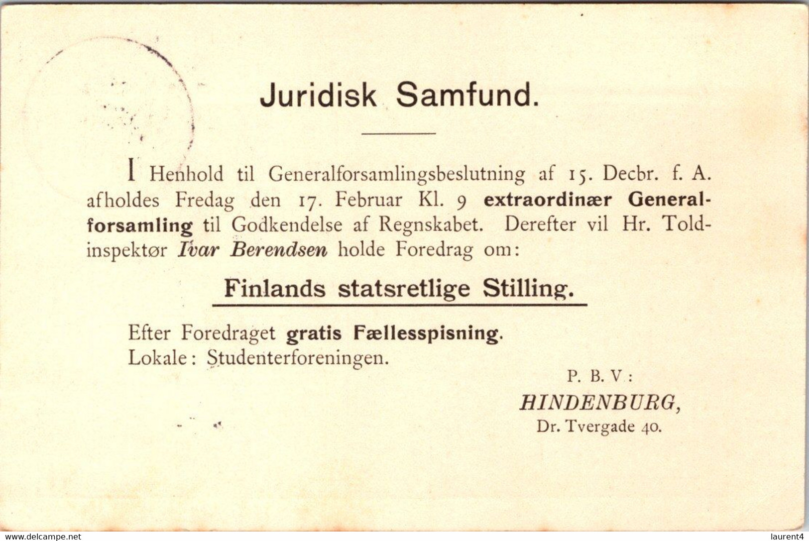 (3 C 10)  Denmark - Posted 1905 ? - BREVKORT - Otros & Sin Clasificación