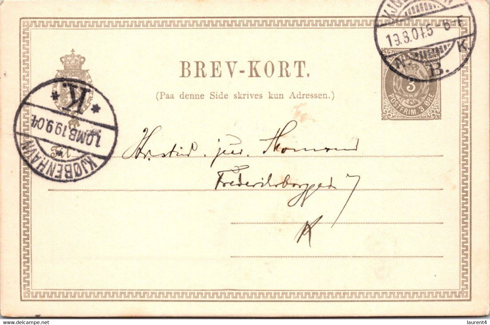 (3 C 10)  Denmark - Posted 1907 - BREVKORT - Other & Unclassified