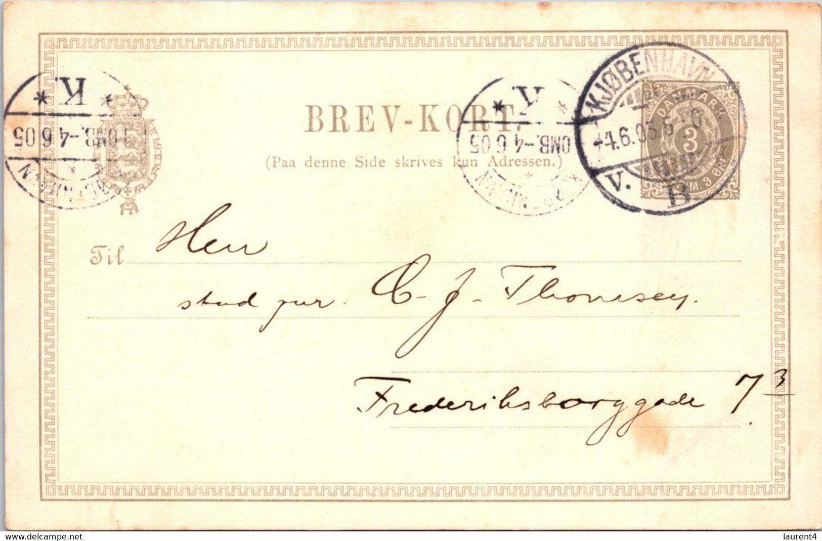 (3 C 10)  Denmark - Posted 1905 ? - BREVKORT - Other & Unclassified