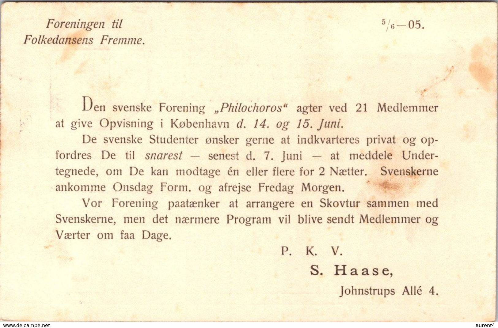 (3 C 10)  Denmark - Posted 1905 ? - BREVKORT - Sonstige & Ohne Zuordnung