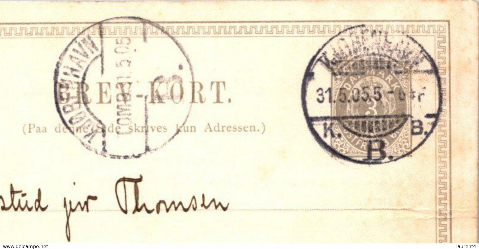 (3 C 10)  Denmark - Posted 1905 ? - BREVKORT - Sonstige & Ohne Zuordnung