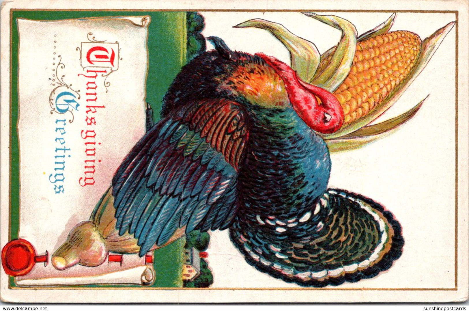 Thanksgiving Greetings With Turkey 1924 - Thanksgiving