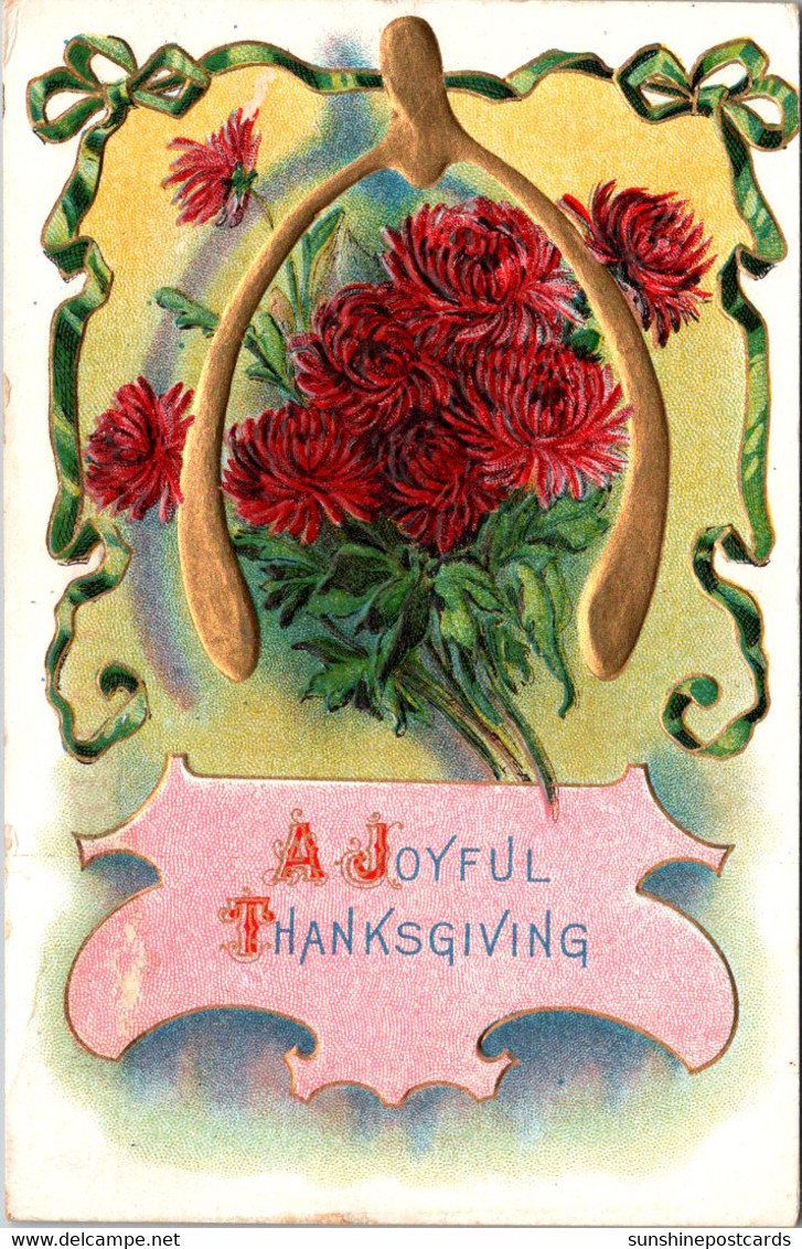 Thanksgiving Greetings With Wishbone 1915 - Giorno Del Ringraziamento