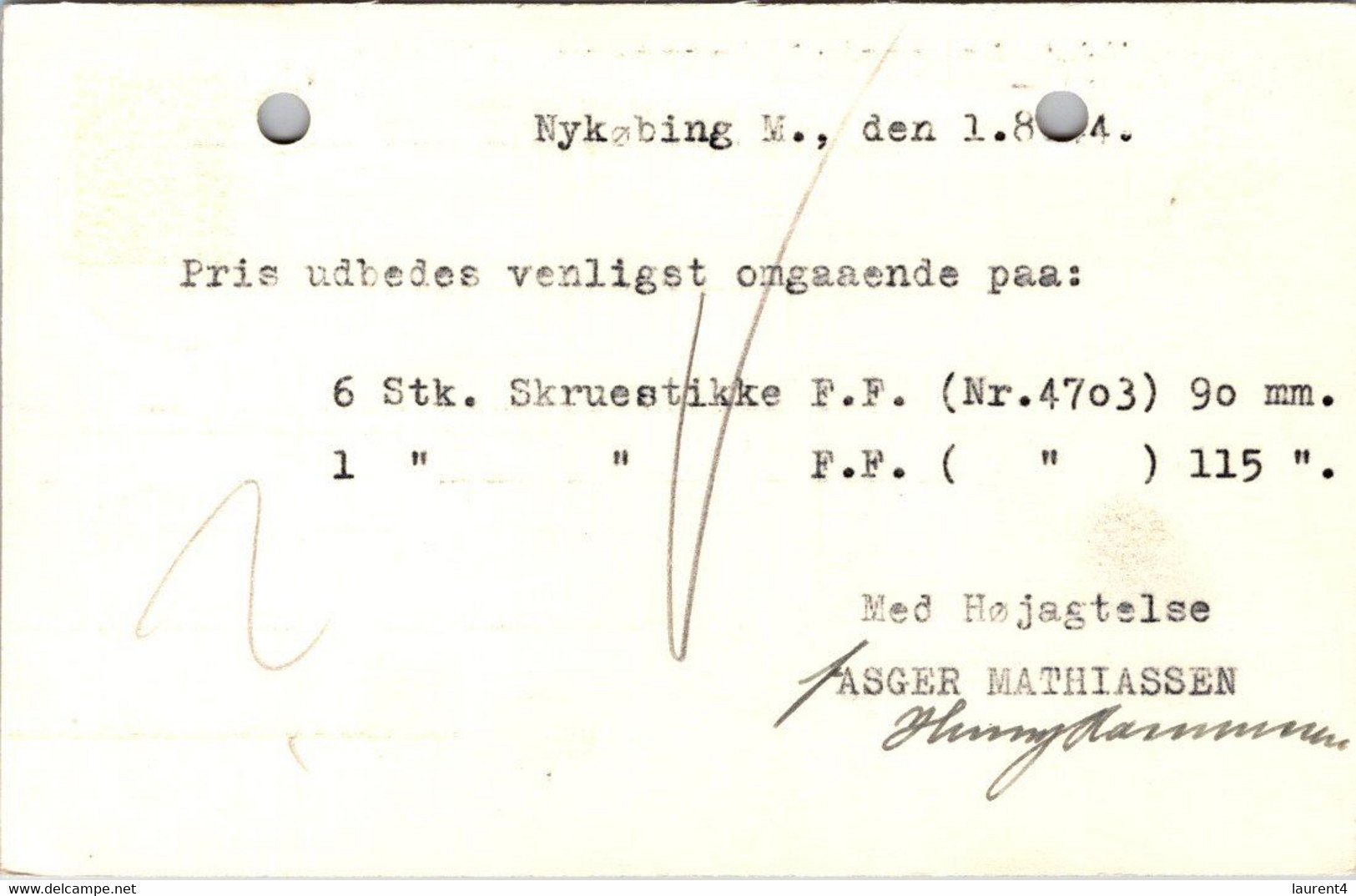 (3 C 10)  Denmark - Posted 1944 - BREVKORT - Other & Unclassified