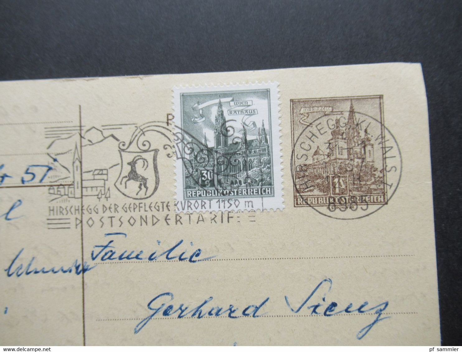 Österreich 1967 Ganzsache Mit Zusatzfrankatur Stempel Hirschegg Kleinwalsertal Postsondertarif - Lettres & Documents