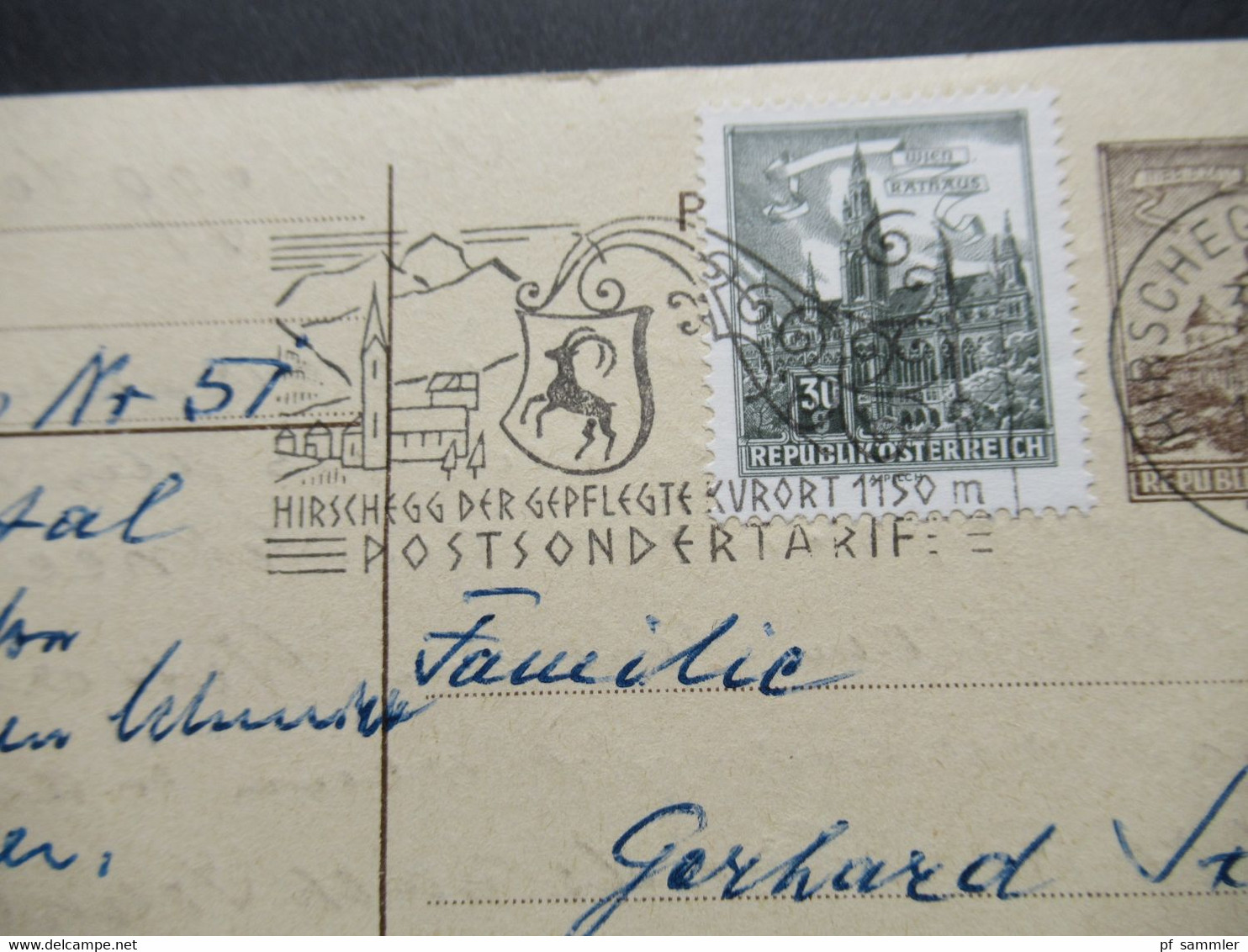 Österreich 1967 Ganzsache Mit Zusatzfrankatur Stempel Hirschegg Kleinwalsertal Postsondertarif - Lettres & Documents