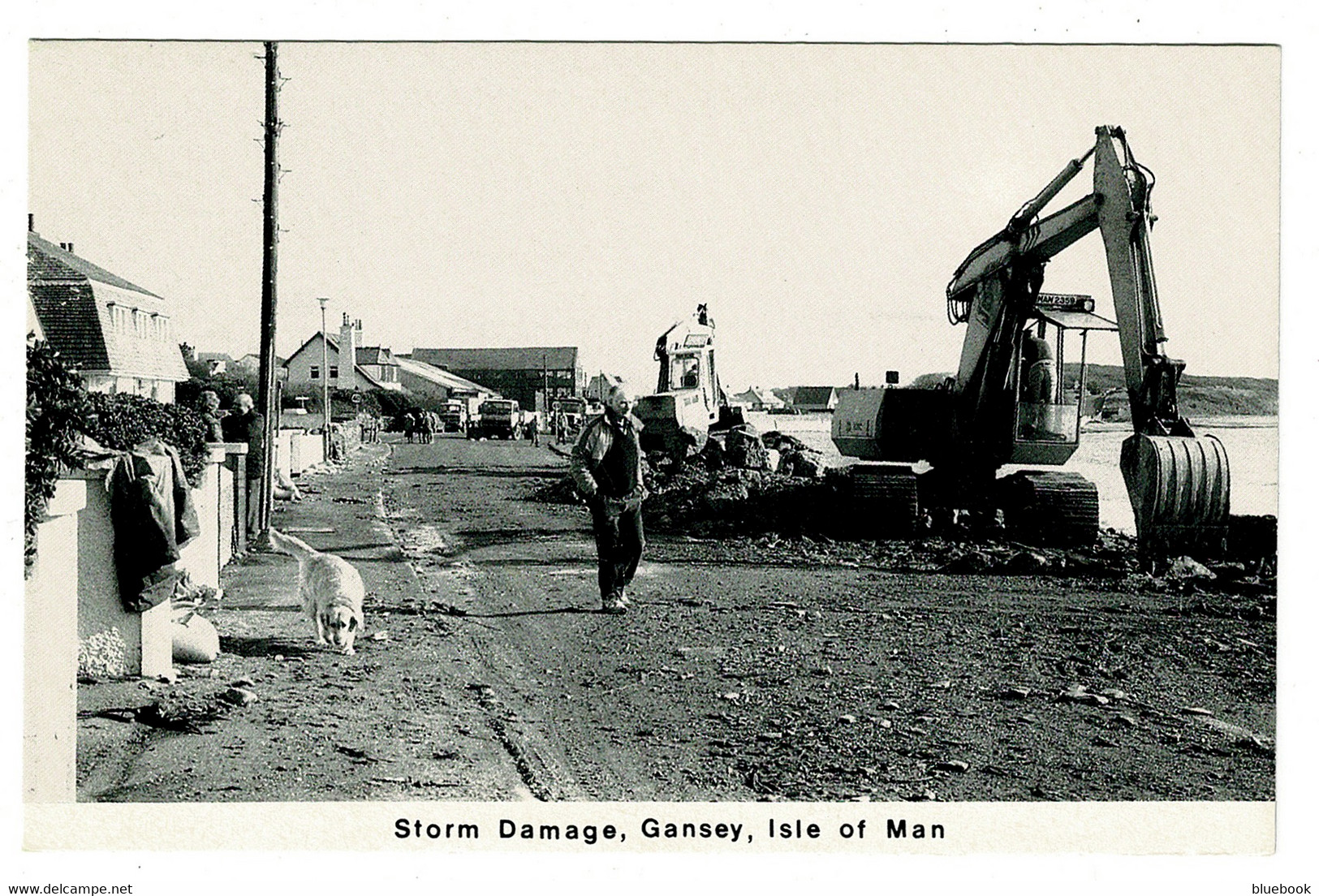 Ref 1503 - Postcard - Storm Damage At Gansey Isle Of Man - Isle Of Man