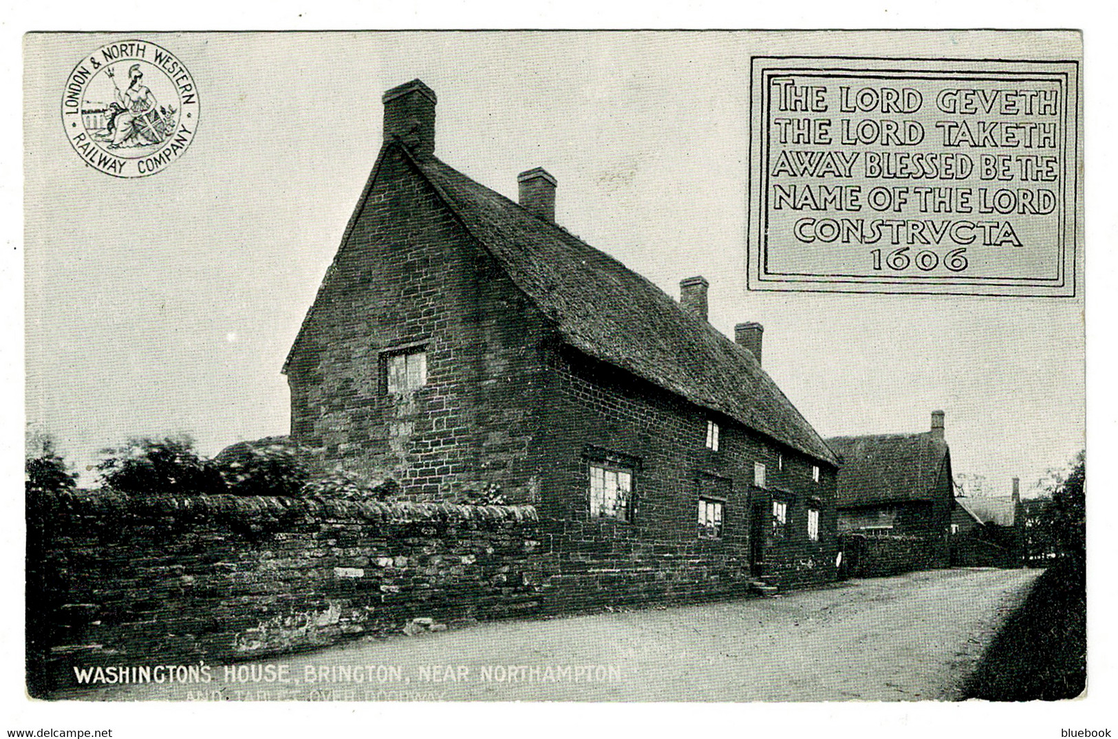 Ref 1504- L & N.W.R. Railway Postcard - Washington's House Brington Near Northampton - Northamptonshire