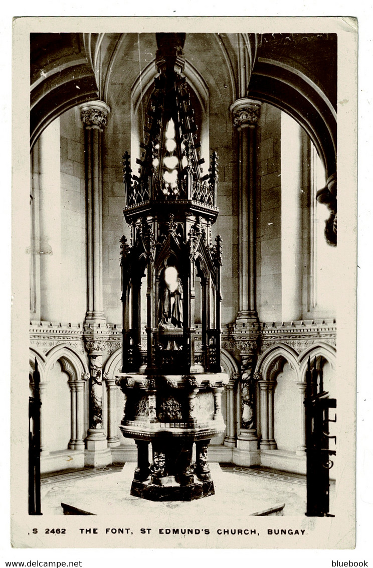 Ref  1505  -  1906 Real Photo Postcard - The Font St Edmund's Church - Bungay Suffolk - Andere & Zonder Classificatie
