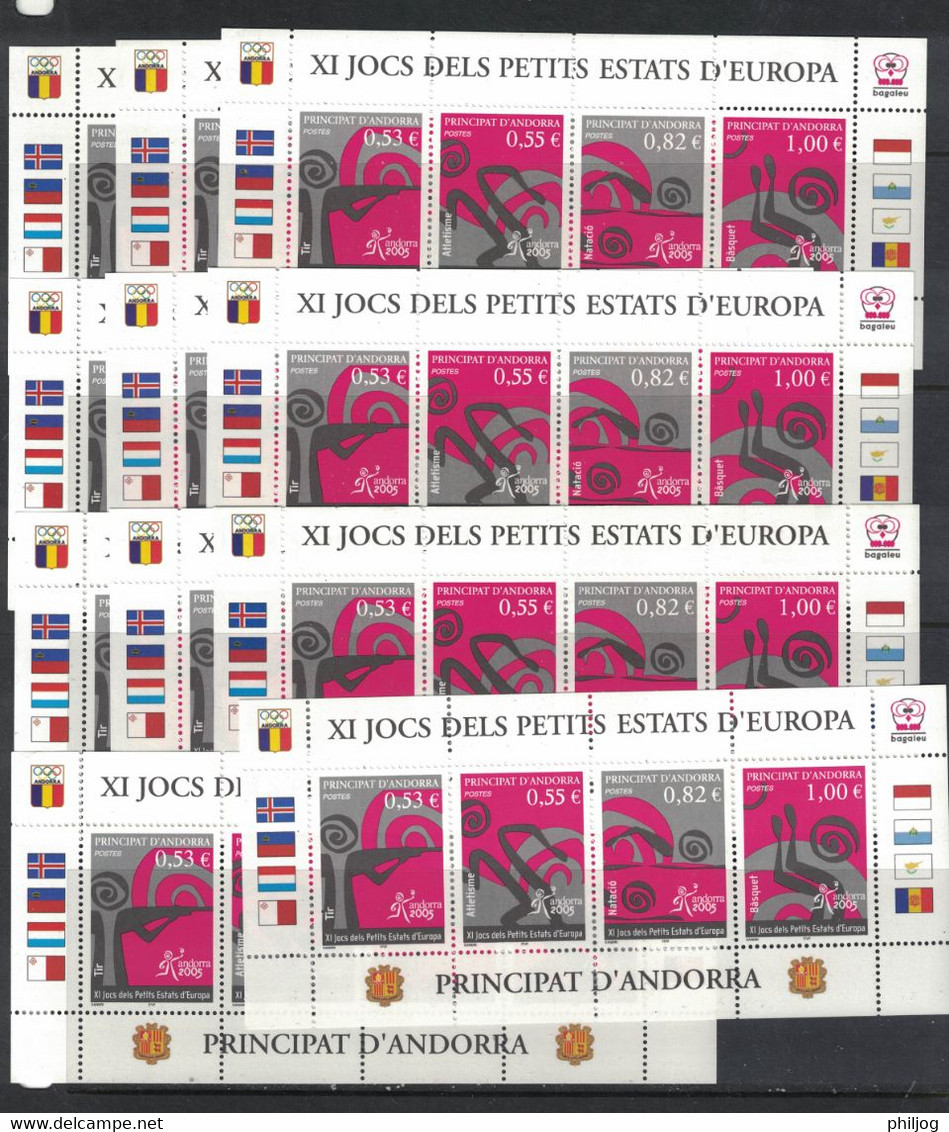 Andorre - Andorra - Yvert 609-612 - 11 Feuillets Neufs SANS Charnière Vendus Sous Faciale - Scott#598 MNH - Sports - Gebruikt