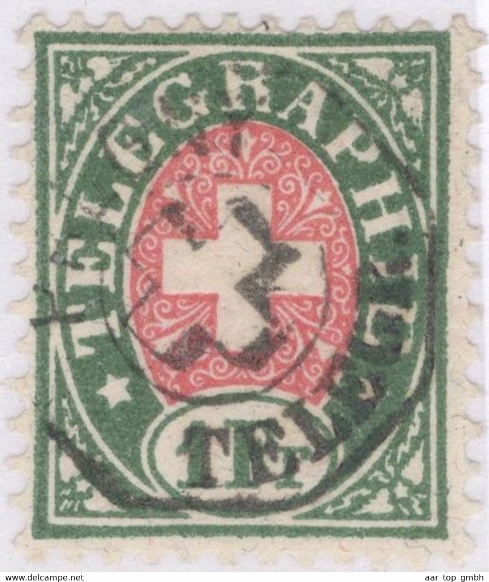 Heimat VD PREGNY 1885 Telegraphen-Stempel Auf Zu#17 Telegrapfen-Marke 1 Fr.. - Télégraphe