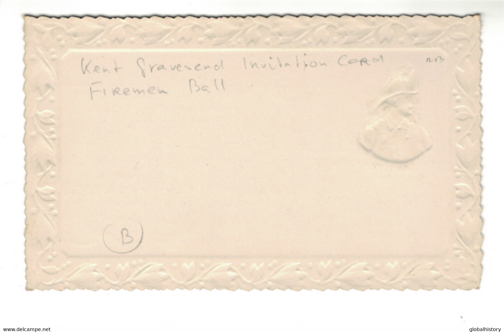 DG2466 - GRAVESEND GRAND ANNUAL INVITATION CARD FIRE MAN BALL - FEB. 14 1912 - Other & Unclassified