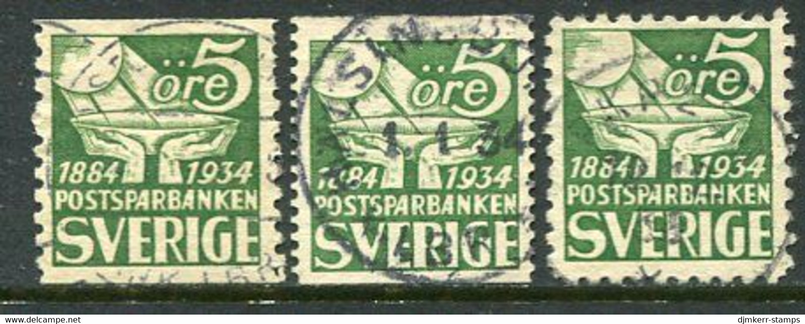 SWEDEN 1933 Savings Banks Set Of 3  Used.  Michel 220 IIA, AI, B - Gebruikt