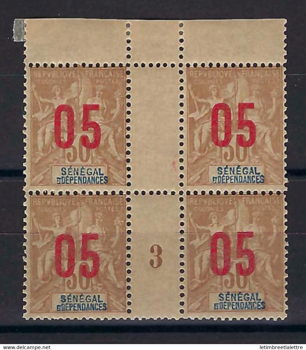 ⭐ Sénégal - Variété - YT N° 49 A A ** - Neuf Sans Charnière ( Charnière Sur BDF ) - Espacé Se Tenant - 1912 ⭐ - Nuovi