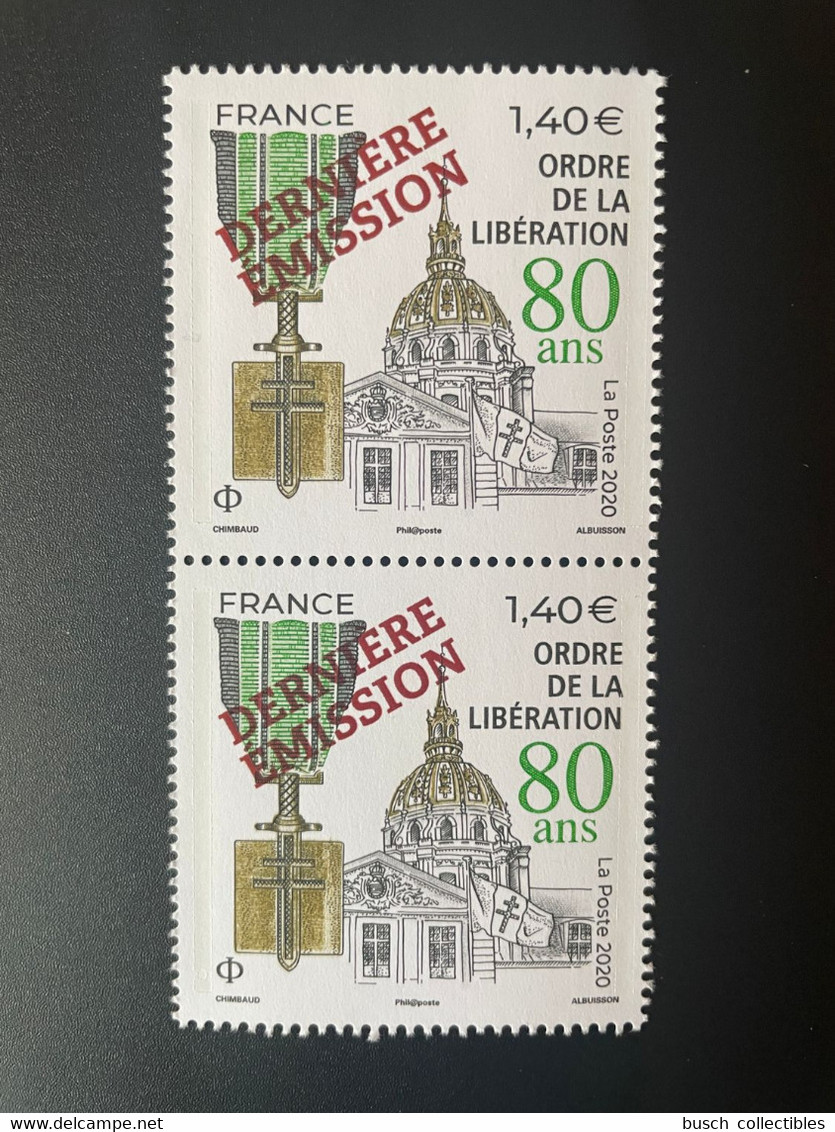 France 2021 Paire Ordre De La Libération 2020 Surchargé Overprint Dernière Emission Dernières Feuilles Grand Format - Unused Stamps