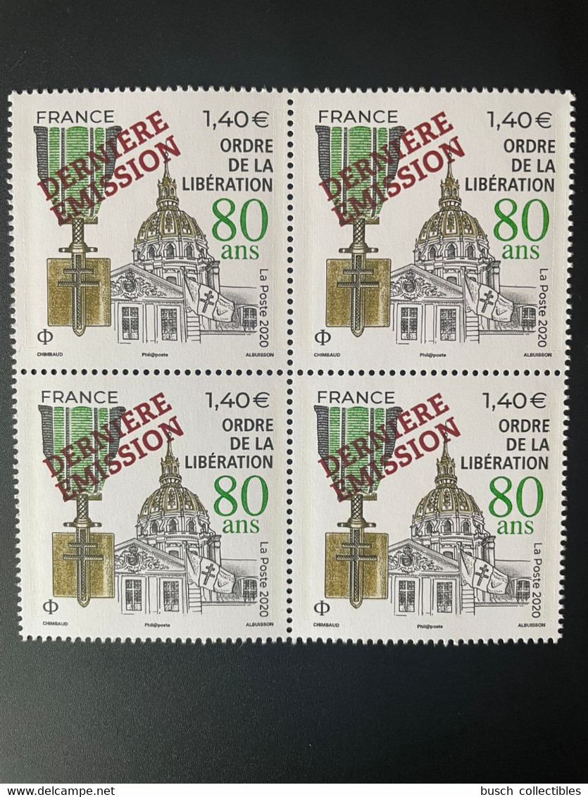 France 2021 Bloc De 4 Ordre De La Libération 2020 Surchargé Overprint Dernière Emission Dernières Feuilles Grand Format - Unused Stamps