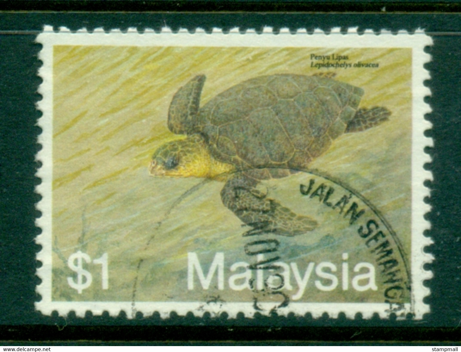 Malaysia 1990 Marine Life, Sea Turtles $1 FU - Malaysia (1964-...)