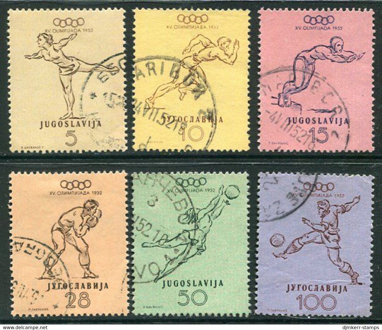 YUGOSLAVIA 1952 Olympic Games  Used.  Michel 698-703 - Gebraucht