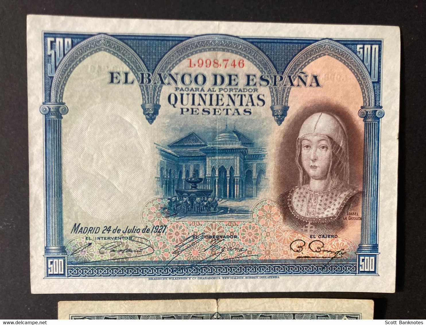 2 X Banco De Espana 1927, 50 And 500 Pesetas - Other & Unclassified
