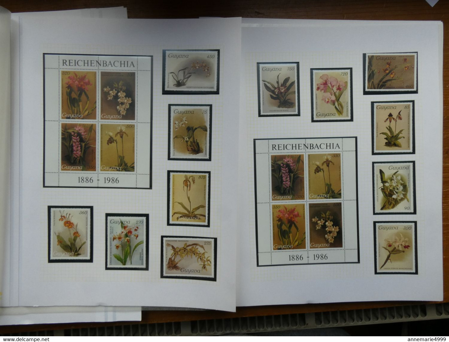 ORCHIDEES  ORCHIDS  GUYANA    204 timbres + 5 blocs de De 4 Neufs sans charnière Très beaux