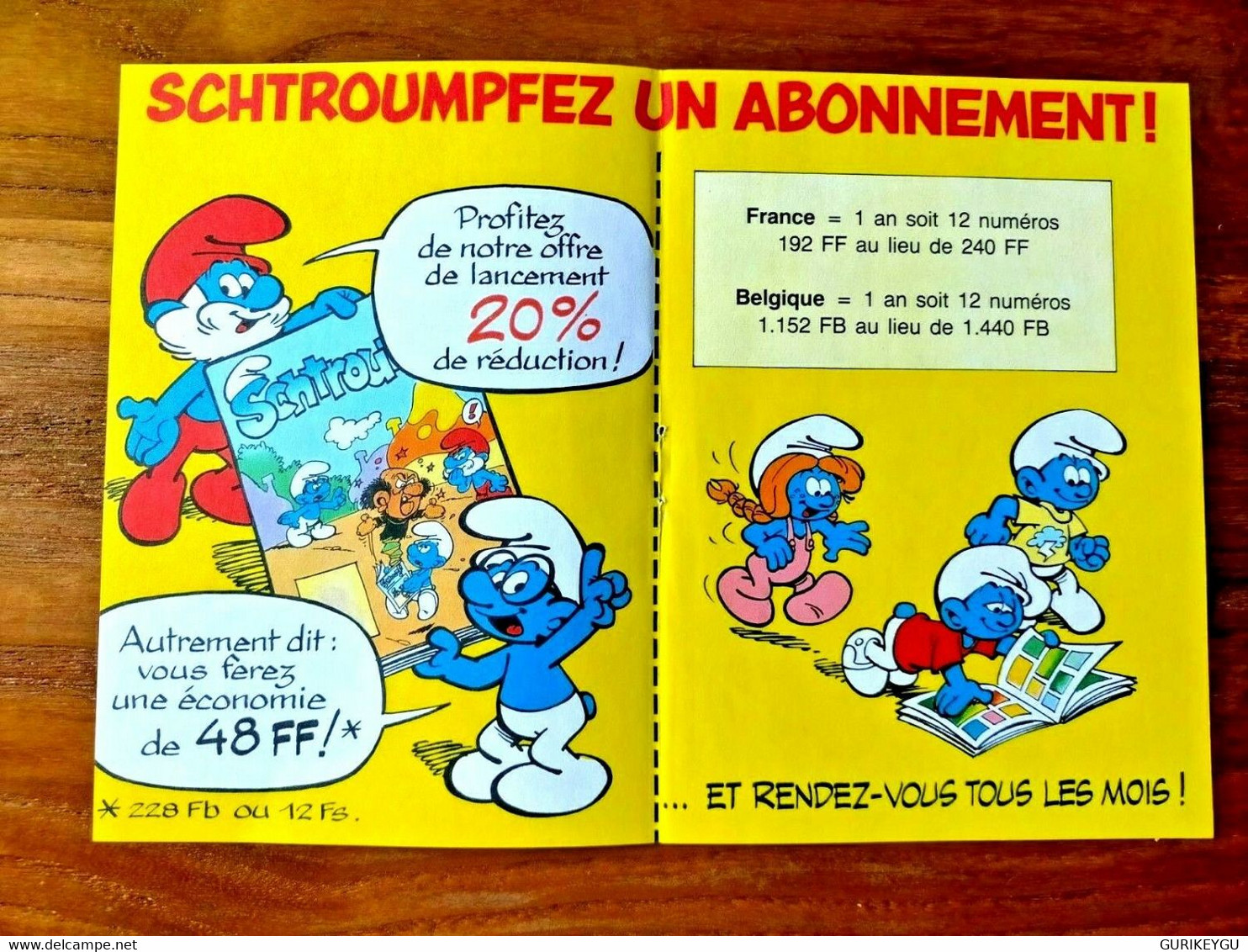 Flyer SCHTROUMPF Schtroumpfez Un Abonnement Pub 1989 TBE - Schtroumpfs, Les