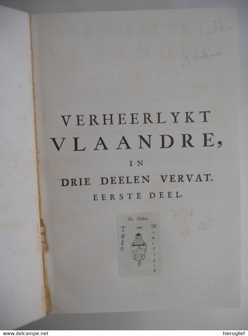 VERHEERLYKT VLAANDRE Door A. Sanderus 3 Delen Antonius Vlaanderen - Histoire