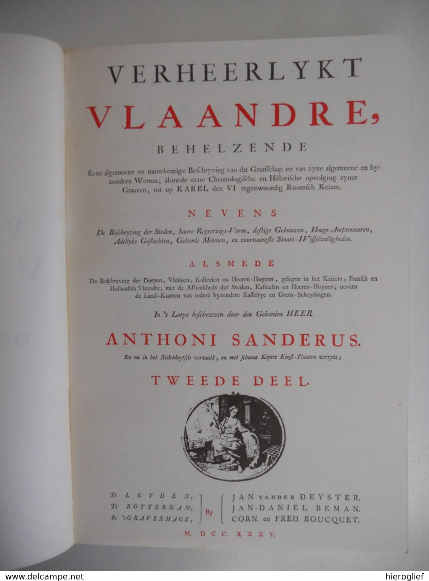 VERHEERLYKT VLAANDRE door A. Sanderus 3 delen antonius vlaanderen