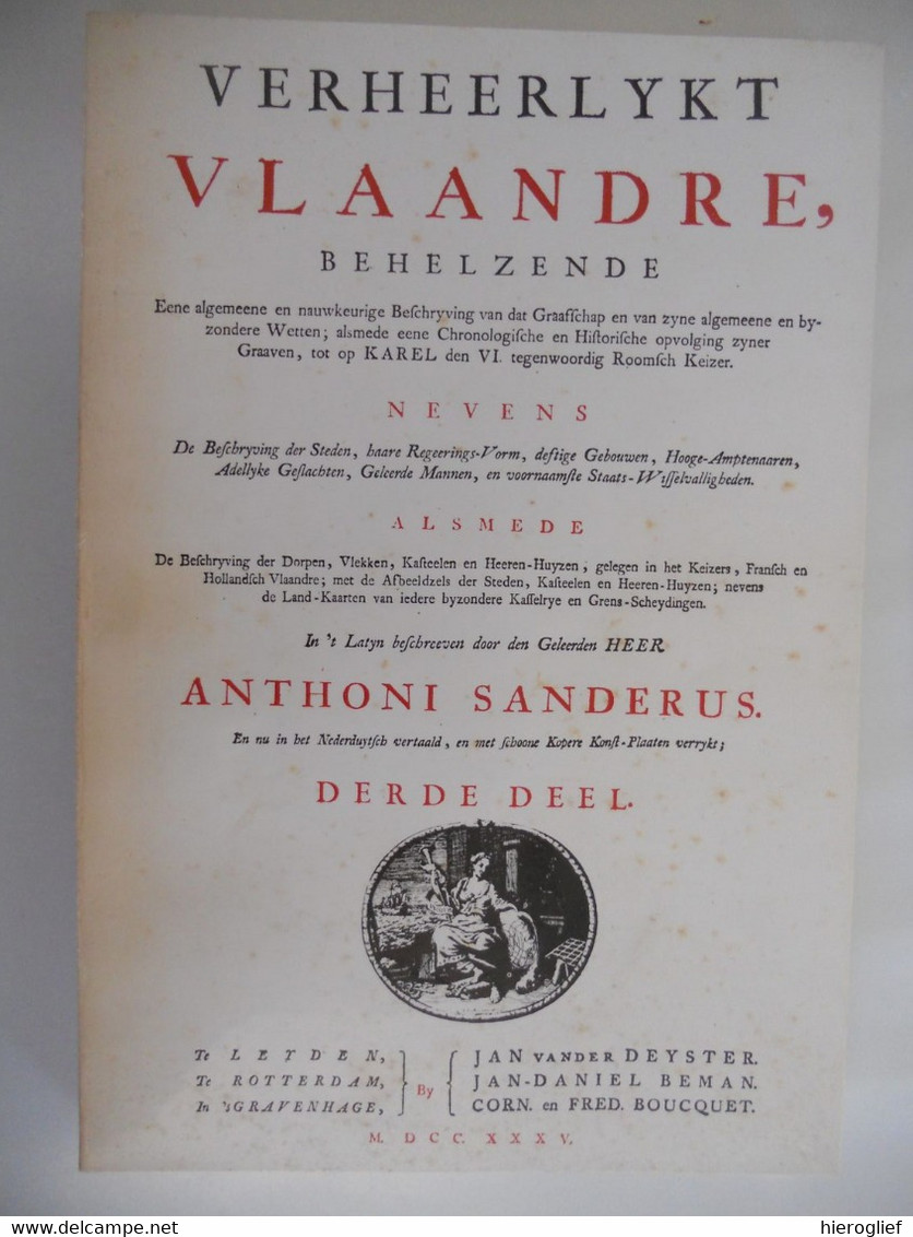 VERHEERLYKT VLAANDRE door A. Sanderus 3 delen antonius vlaanderen