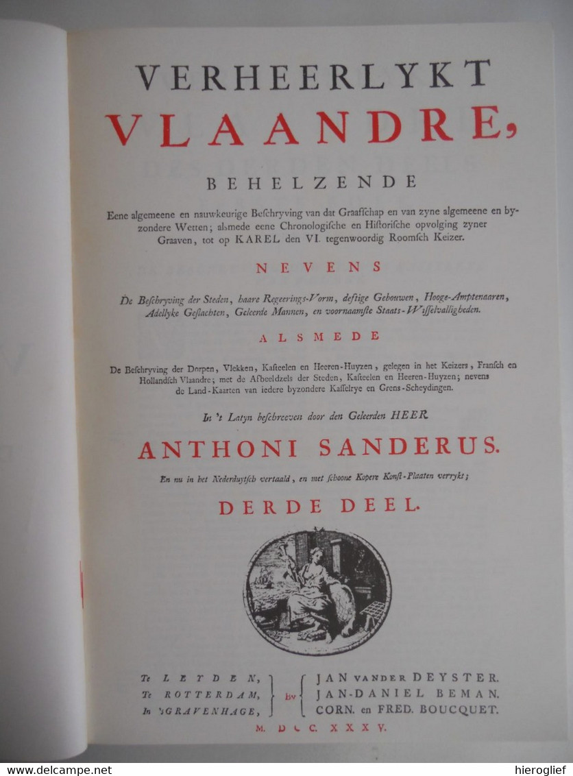 VERHEERLYKT VLAANDRE door A. Sanderus 3 delen antonius vlaanderen