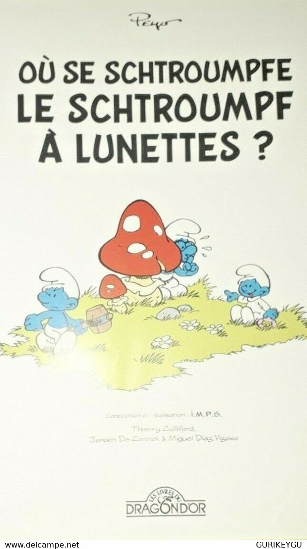 Où Se Schtroumpfe Le Schtroumpf à Lunettes ? PEYO EO 2004 Cartonnée Livre Jeu - Schtroumpfs, Les