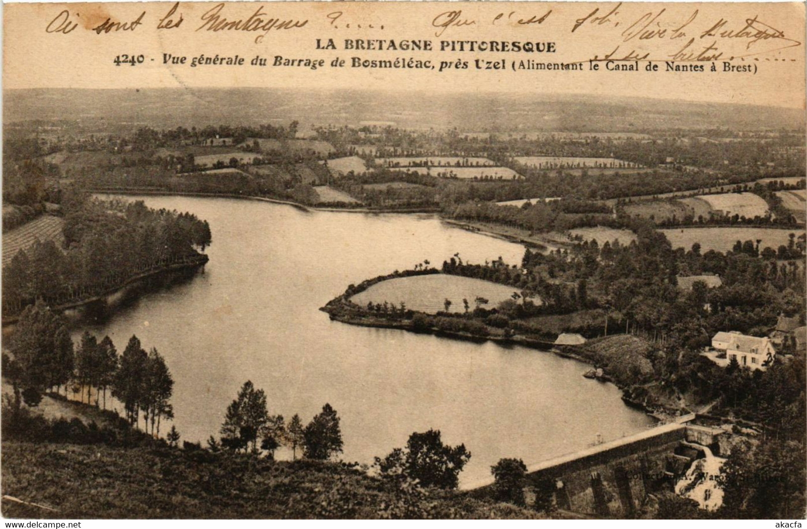 CPA AK Vue Générale Du Barrage De Bosméléac - Pres Uzel (381770) - Bosméléac