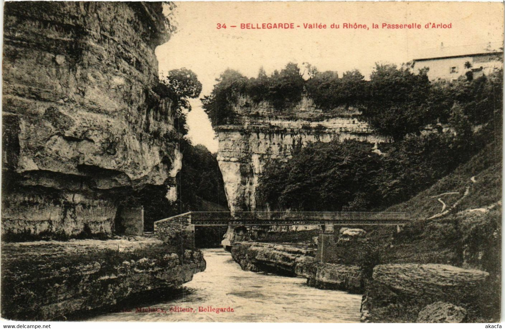 CPA BELLEGARDE Vallée Du Rhone La Passerelle D'Arlod (382140) - Bellegarde-sur-Valserine