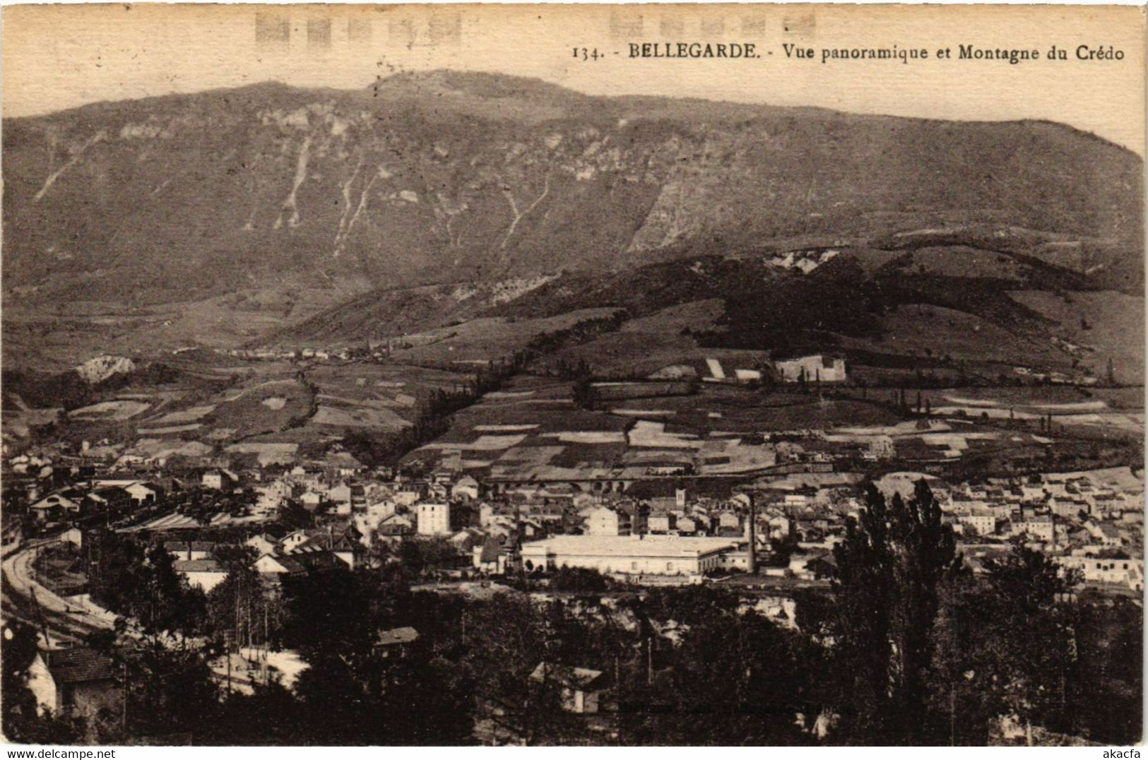 CPA BELLEGARDE Vue Panoramique Et Montagne Du Crédo (382257) - Bellegarde-sur-Valserine