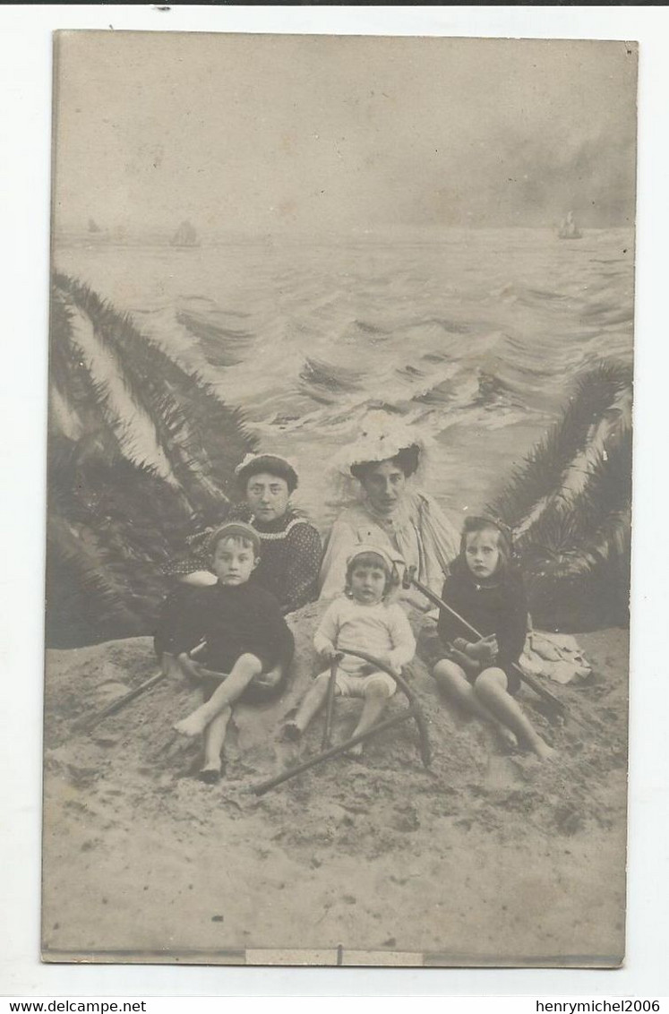 59 Nord Dunkerque  Carte Photo Montage 1908 De La Villa Huguette Groupe Famille - Photographs