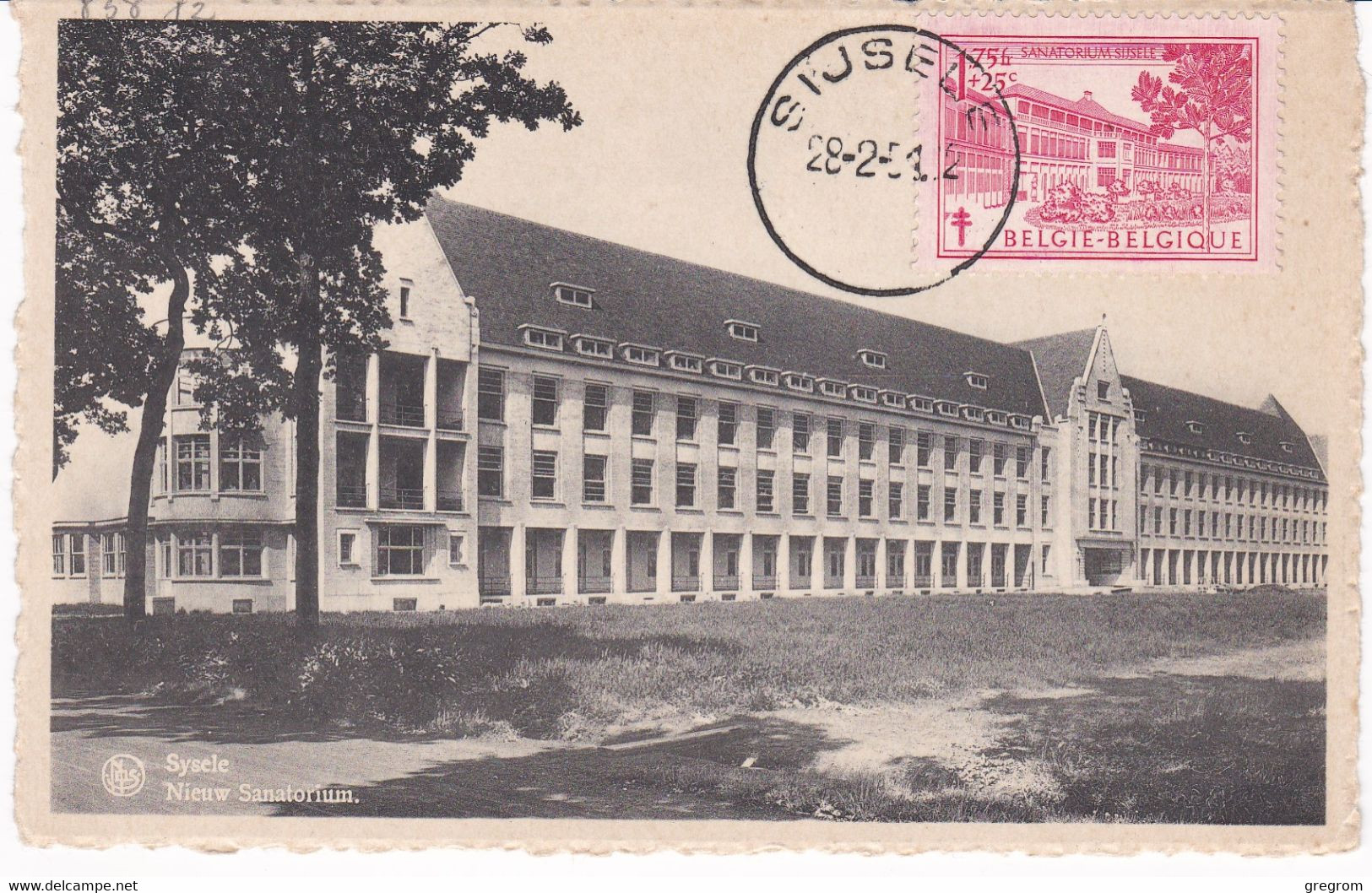 BELGIQUE ( CM ) YT  838  28/02/1951  SYSELE NIEUW SANATORIUM   Maximum Card - 1934-1951