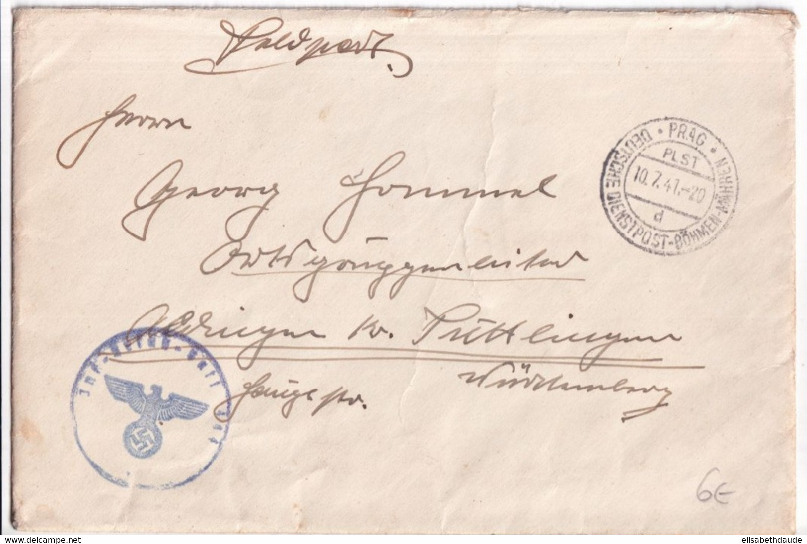 1941 - BÖHMEN Und MÄHREN - ENVELOPPE FELDPOST De PRAG ! - Lettres & Documents