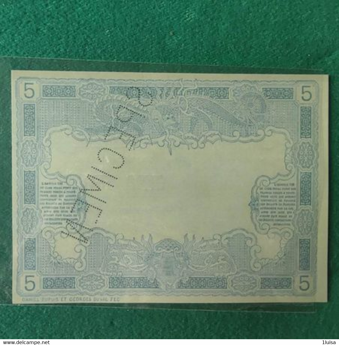 INDOCINA 5 FRANCS 1916 COPY - Indochine