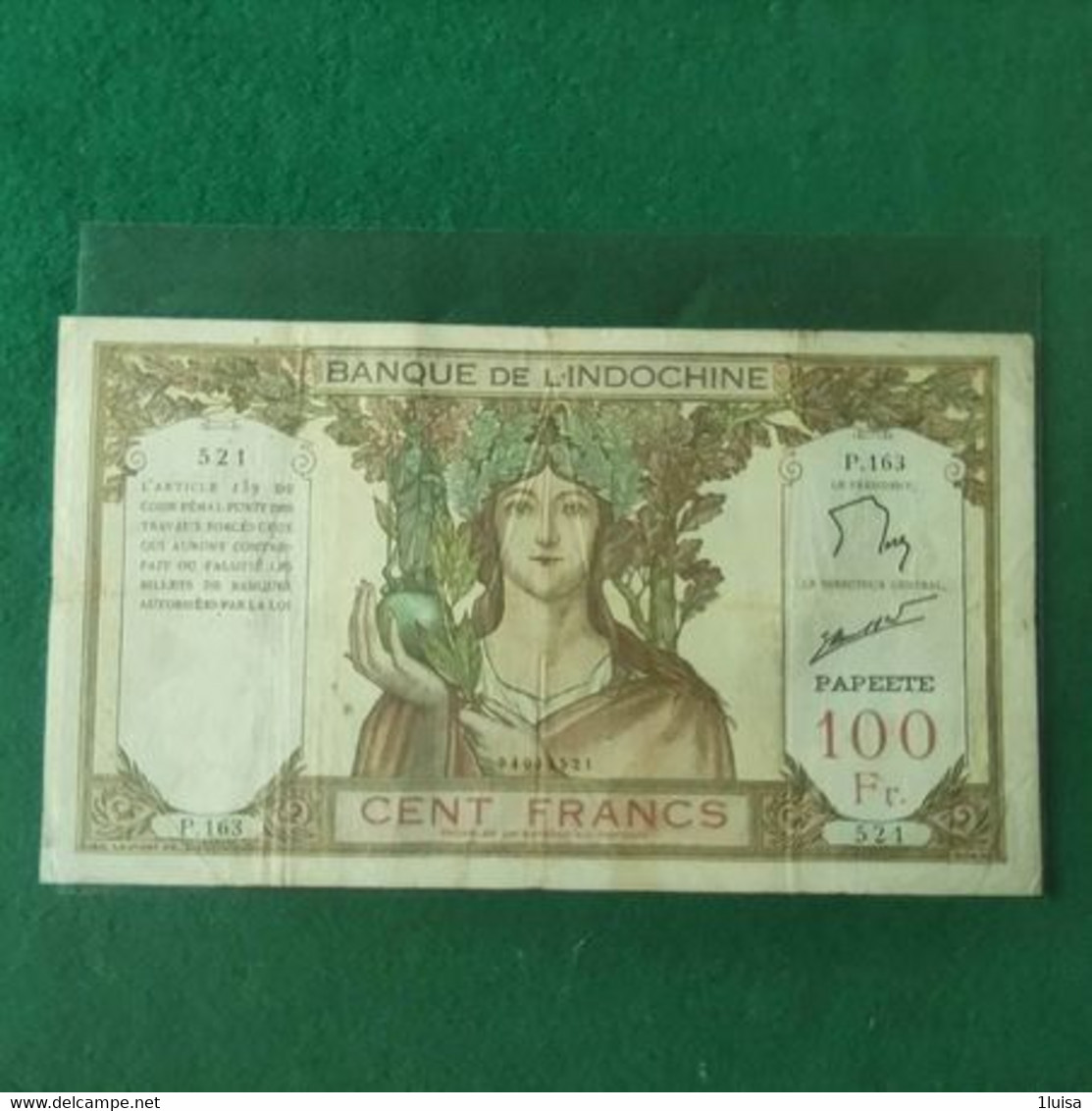 INDOCINA 100 FRANCS 1961/65 PAPETE - Indochina