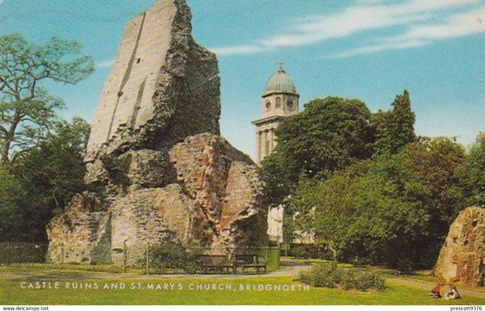 Castle Ruins & St Marys Church, Bridgenorth - Unused Postcard - Shropshire - Minehead