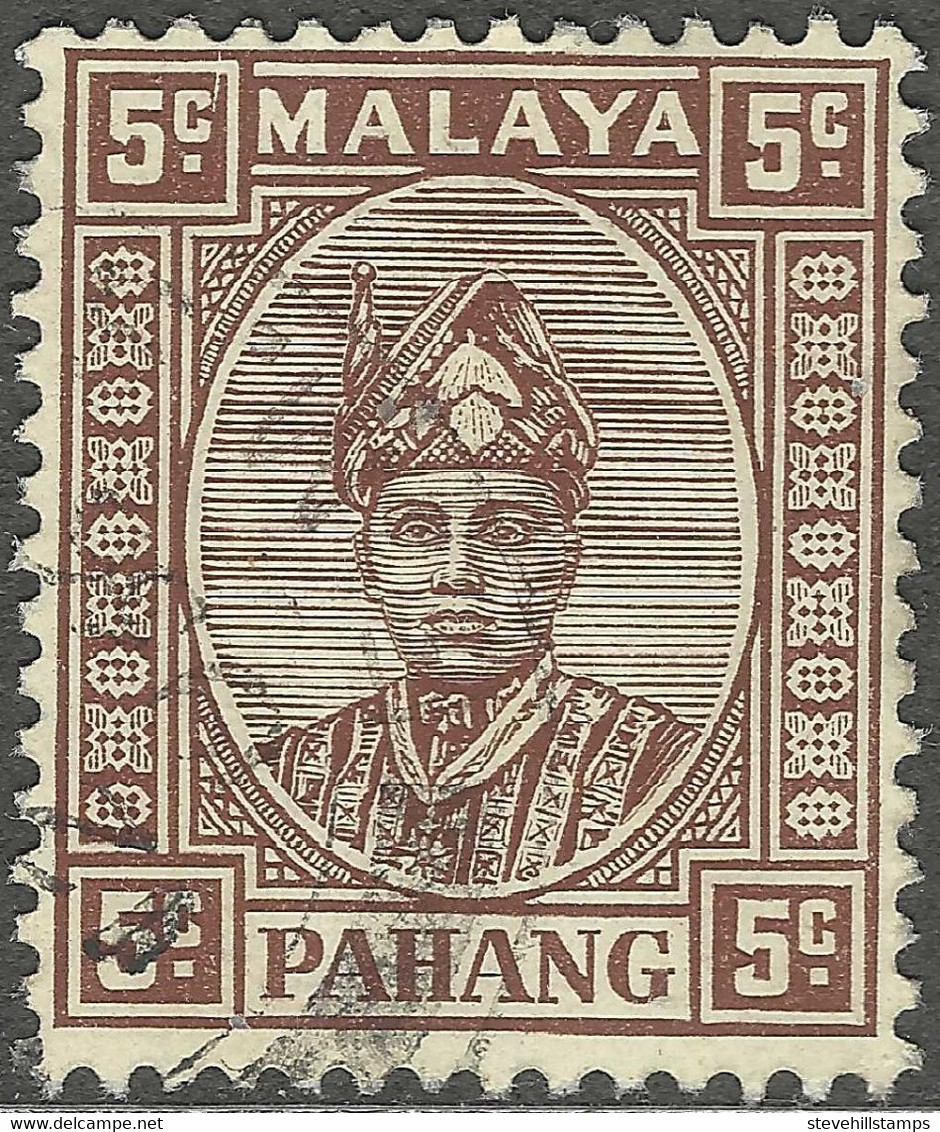 Pahang (Malaysia). 1935-41 Sultan Sir Abu Bakar. 5c Used SG 33 - Pahang