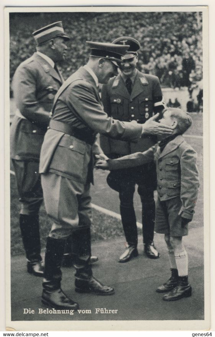 2° World War - Hitler With A Young Czechoslovakian In Prague - Prague Commemorative Postmark Dated 20/4/1939 (2 Image) - Oorlog 1939-45